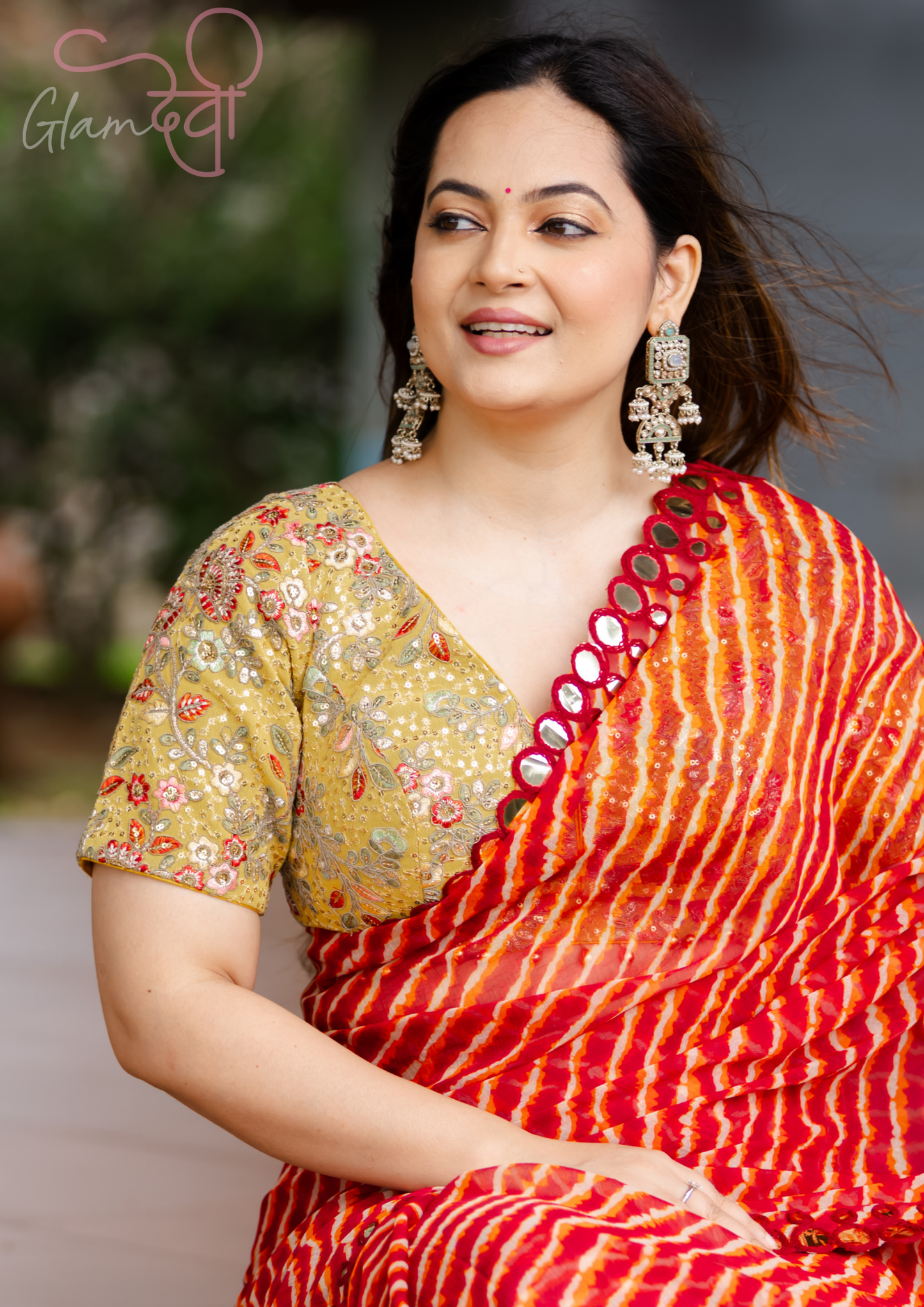 Yellow Embroidered Half Sleeve Blouse for Women – Festive & Wedding Wear | Glam Devi
