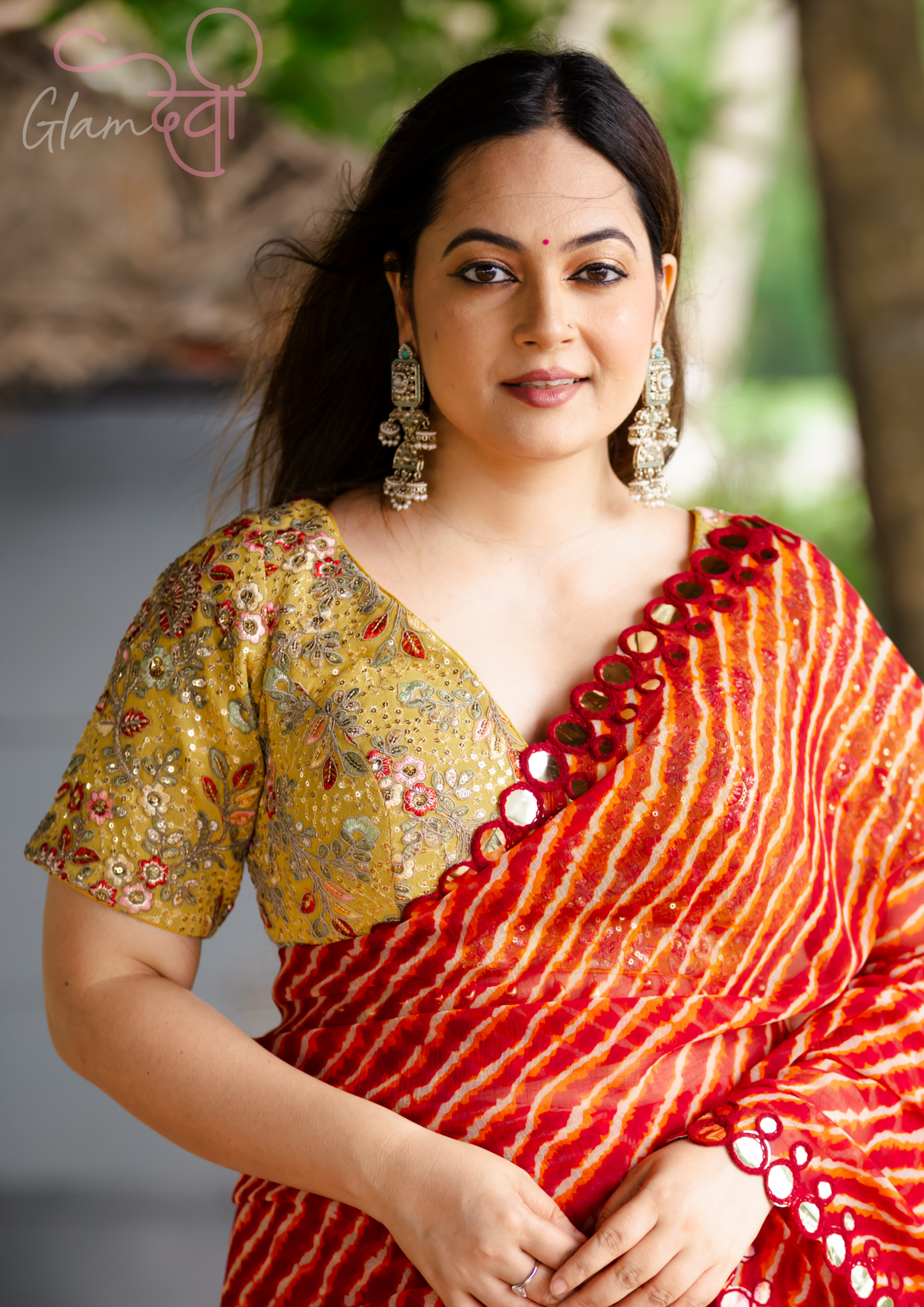 Yellow Embroidered Half Sleeve Blouse for Women – Festive & Wedding Wear | Glam Devi