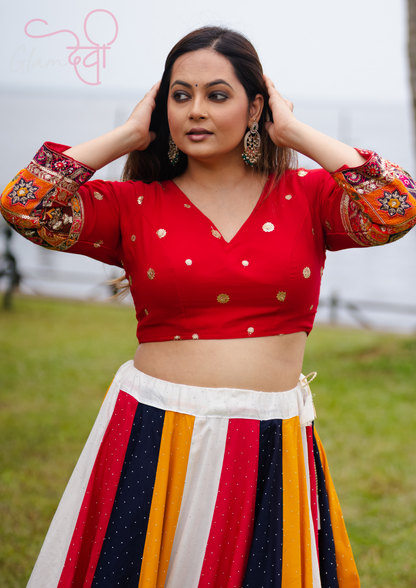 Red Full Sleeve Embroidered Blouse for Women – Festive & Wedding Wear | Glam Devi