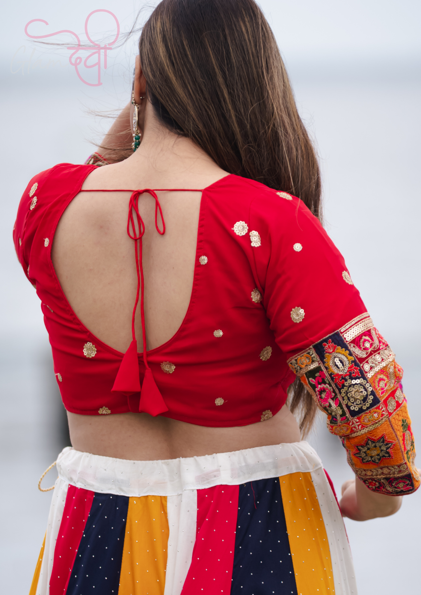 Red Full Sleeve Embroidered Blouse for Women – Festive & Wedding Wear | Glam Devi