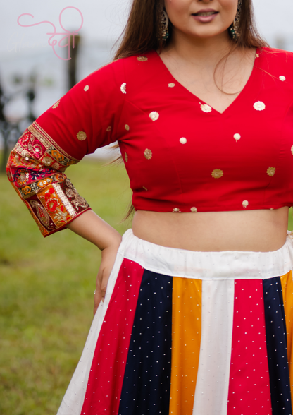Red Full Sleeve Embroidered Blouse for Women – Festive & Wedding Wear | Glam Devi