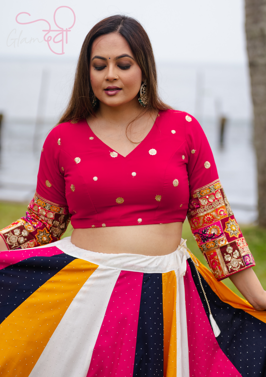 Pink Full Sleeve Embroidered Blouse for Women – Festive & Wedding Wear | Glam Devi