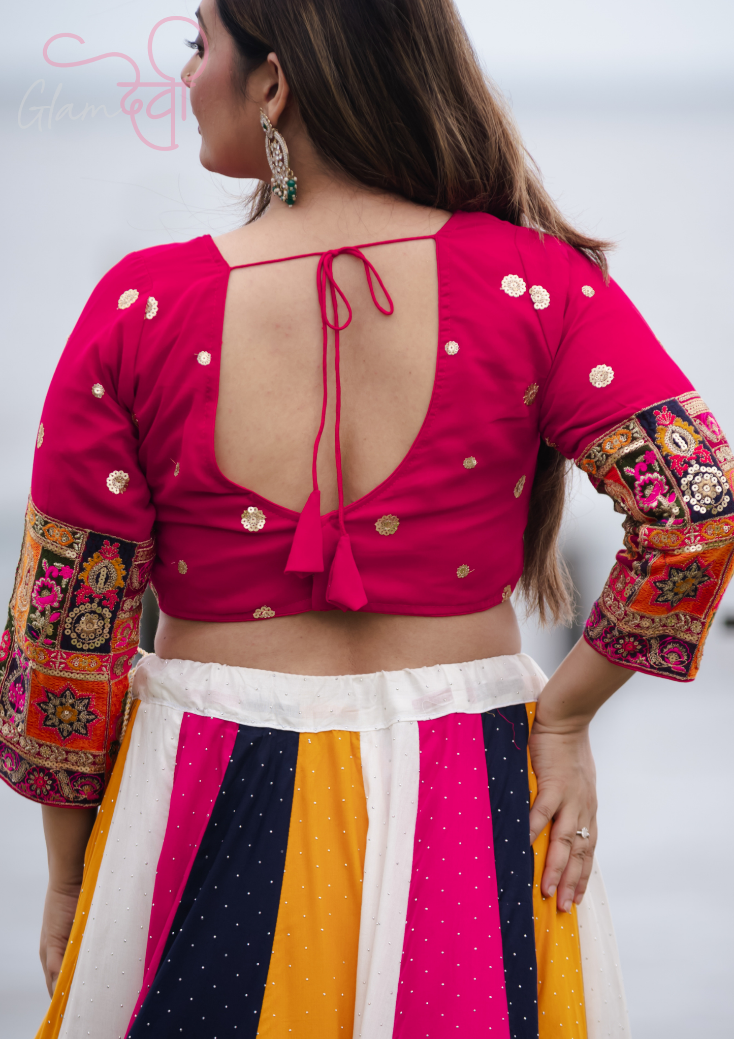 Pink Full Sleeve Embroidered Blouse for Women – Festive & Wedding Wear | Glam Devi