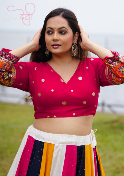Pink Full Sleeve Embroidered Blouse for Women – Festive & Wedding Wear | Glam Devi