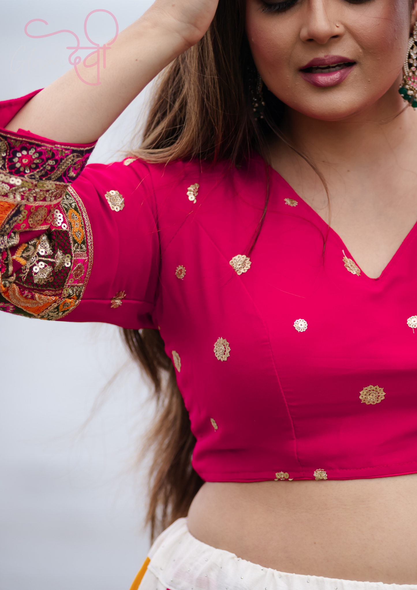 Pink Full Sleeve Embroidered Blouse for Women – Festive & Wedding Wear | Glam Devi