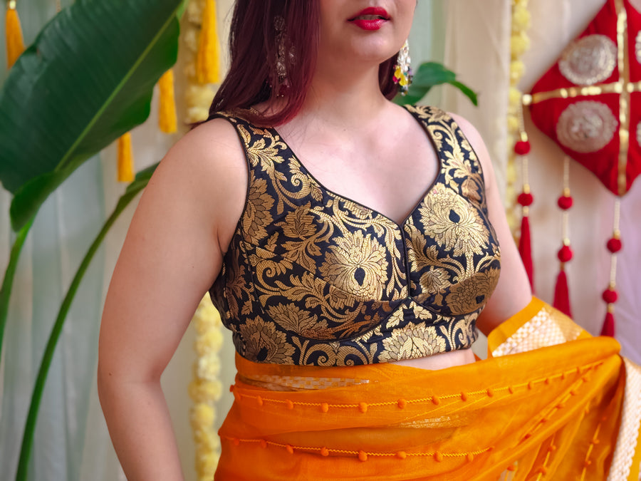 Black Brocade Blouse – A Timeless Ethnic Wardrobe Essential
