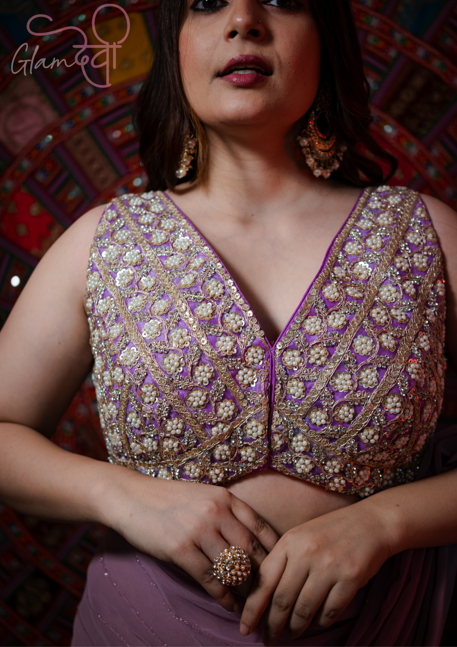 Lavender and pearl blouse - Glam Devi