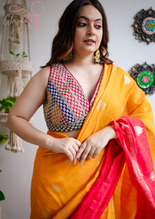 Multicolor Lace Work Blouse - Glam Devi